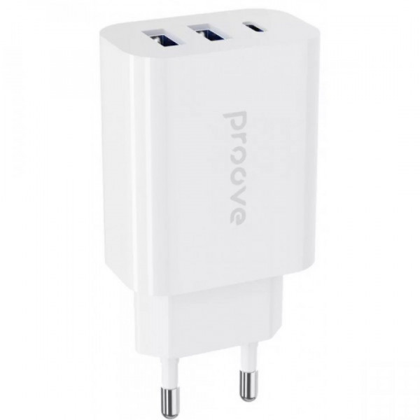 Сетевое зарядное устройство Proove Rapid 30W 2 USB + USB-C White (WCRP30210002)