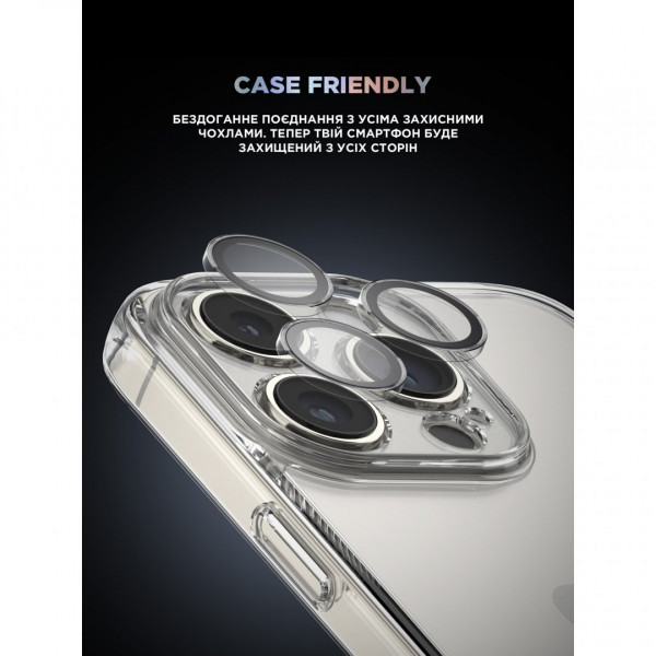Защитное стекло для камеры ArmorStandart Supreme Black Icon для iPhone 15 Pro/15 Pro Max Clear (ARM76600)