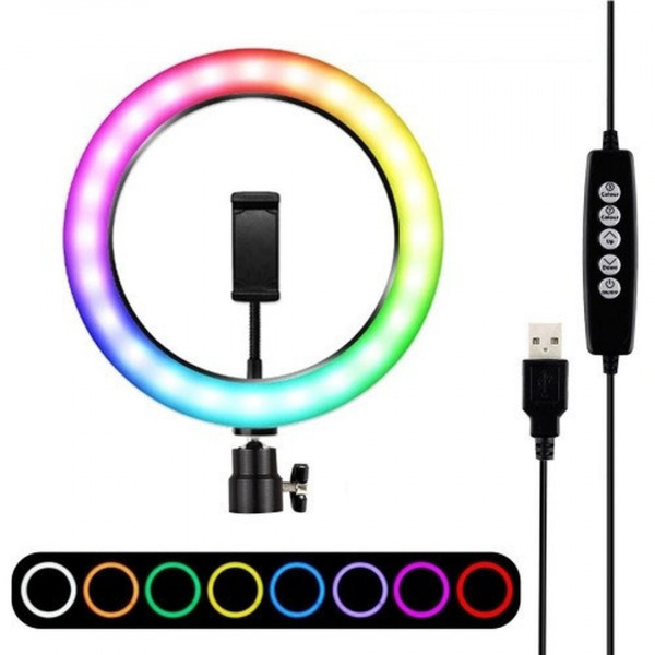 Кольцевая лампа RGB MJ33 Black 33см