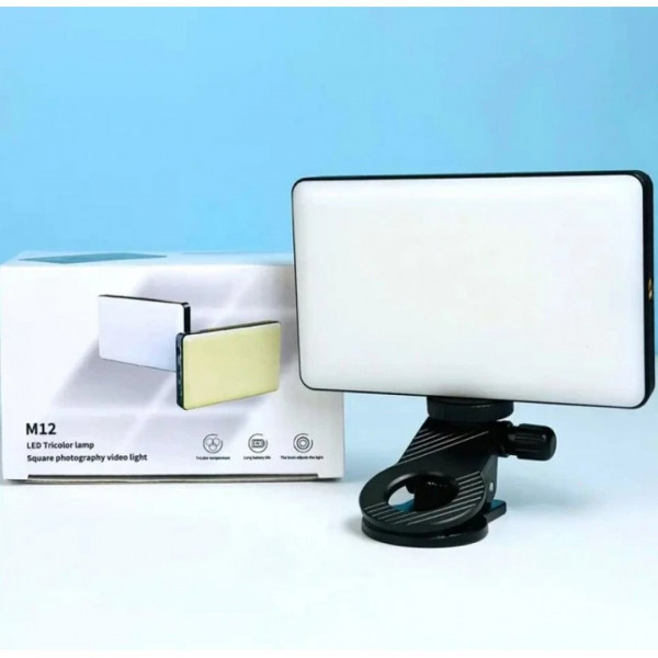 Портативный видеосвет M12 2000mAh с зажимом