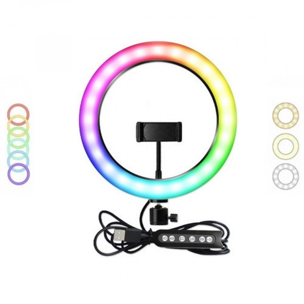 Кольцевая лампа RGB MJ26 Black 26см