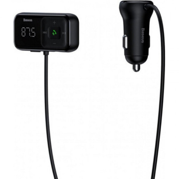 Автомобильное зарядное устройство Baseus FM Launcher S-16 10W 2USB+AUX Black (CCMT000201)