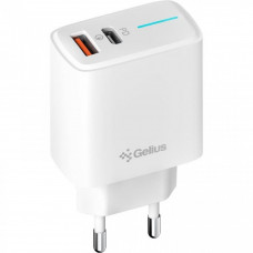 Мережевий зарядний пристрій Gelius Radiance Type-C+USB 25W White + кабель Type-C (GP-HC058)