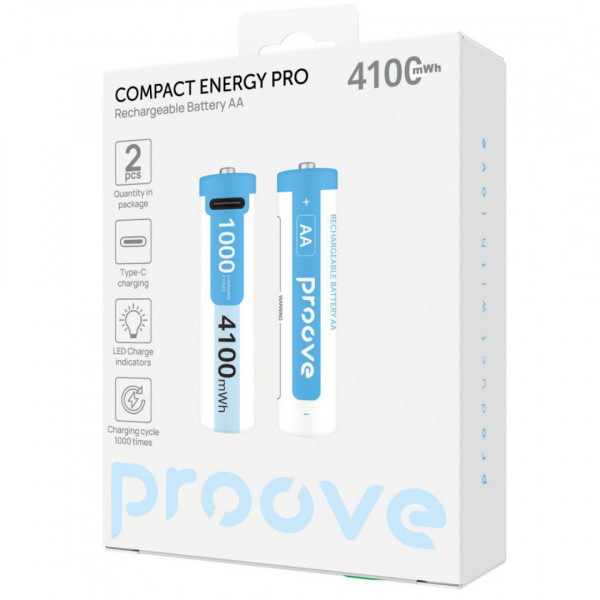 Аккумуляторные батарейки Proove Compact Energy Pro AA 2 pcs White (RBCE40702002)