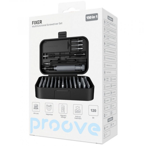 Многофункциональный набор отвёрток Proove Fixer 150in1 Black (MTSF15000001)