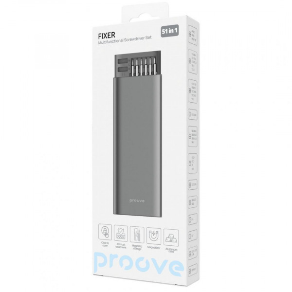 Многофункциональный набор отвёрток Proove Fixer 51in1 Gray (MTSF51000003)