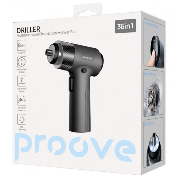 Многофункциональный набор электрических отвёрток Proove Driller 36in1 Gray (MTSD35000003)