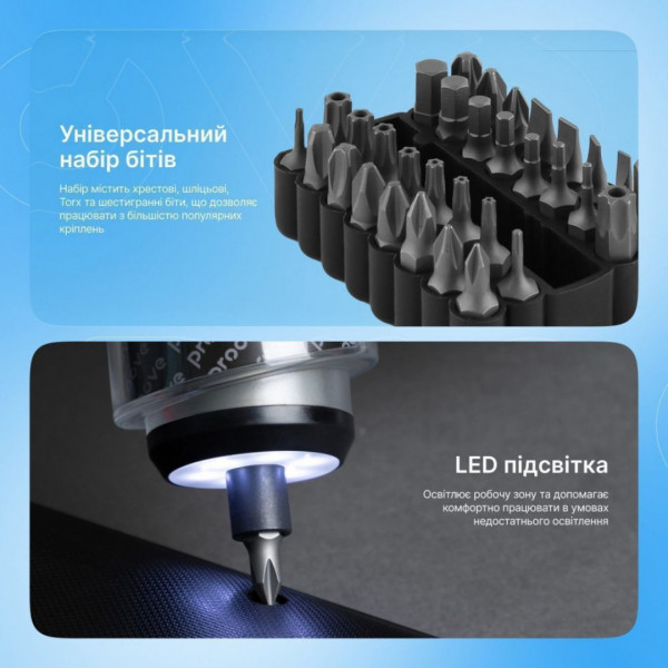 Многофункциональный набор электрических отвёрток Proove Driller 36in1 Gray (MTSD35000003)