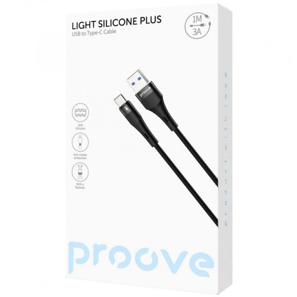 Кабель Proove Light Silicone Plus USB to Type-C 3A (1m) White (CCLS15001202)