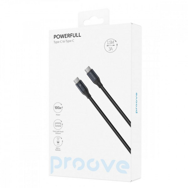 Кабель Proove PowerFull Type-C to Type-C 100W (1.5m) Black (CCPF11002201)