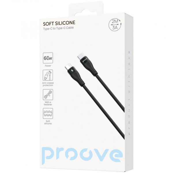 Кабель Proove Soft Silicone Type-C to Type-C 60W (2m) White (CCSO60002222)