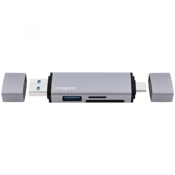 Картридер Proove Arc Link 3 in 1 (USB3.0 + SD Card + Micro SD Card) Silver (HBAL00210014)