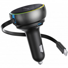 Автомобильное зарядное устройство Proove Hammer 81W (Type-C + USB) + Retractable Type-C Cable Black (CCHR81110001)