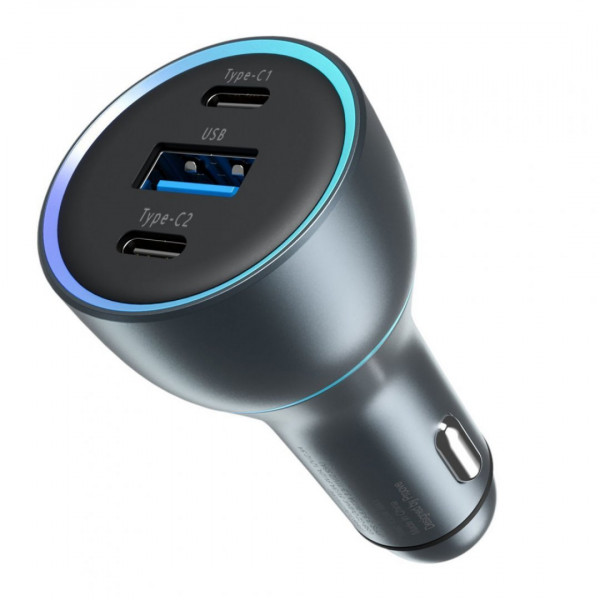 Автомобильное зарядное устройство Proove Super Charge 130W (2 Type-C + USB) Metal Gray (ACSC13120004)