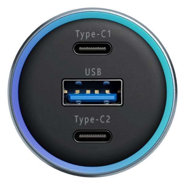 Автомобильное зарядное устройство Proove Super Charge 130W (2 Type-C + USB) Metal Gray (ACSC13120004)