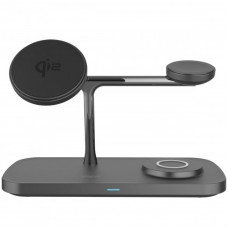 Бездротовий зарядний пристрій Proove Magnetic Field Pro 3 in 1 Qi2 Black (WSMP15002001)
