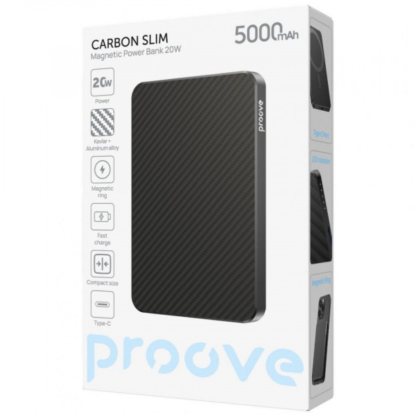 Павербанк Proove Carbon Slim 20W 5000mAh Black (PBCS20010001)