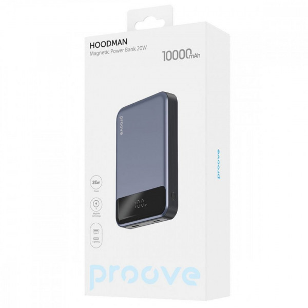 Павербанк Proove Hoodman Magnetic 20W 10000mAh Black (PBH120010001)