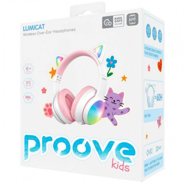 Бездротові навушники Proove Kids LumiCat (APP) Pink (HPLC0001AP27)