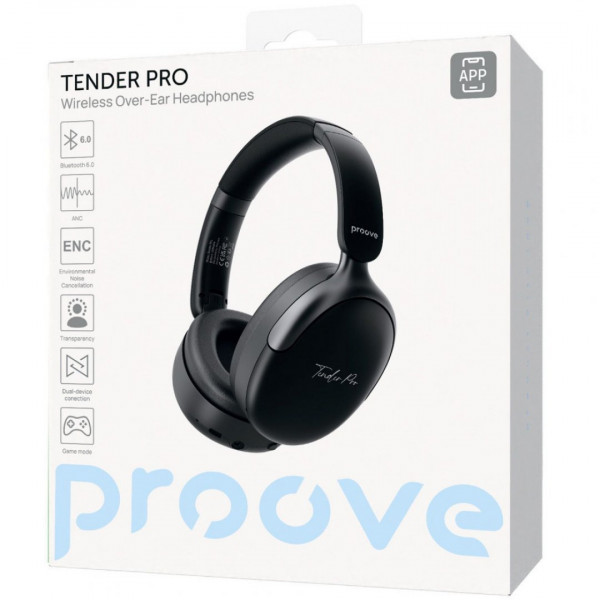 Бездротові навушники Proove Tender Pro with ANC (APP) Black (HPTP0001AP01)