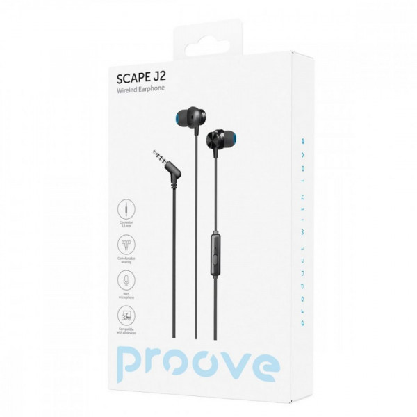 Дротові навушники Proove Scape J2 (3.5mm) Black (WESJ20000801)