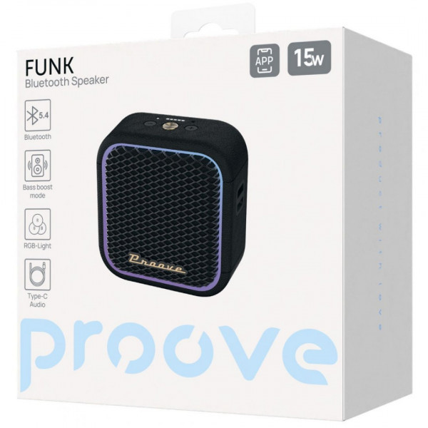 Портативна акустика Proove Funk 15W (APP) Black (PSFN1501AP01)