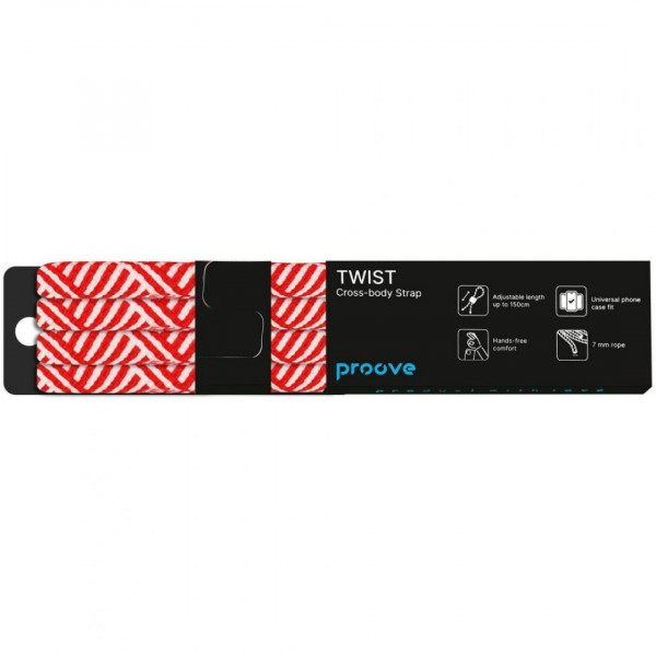 Ремешок для телефона Proove Twist Line Cross-Body Strap Red/White (PSBSUNOC1529)