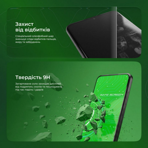 Захисне скло Proove Safe Screen для Xiaomi Redmi Note 11 Pro(4G/5G)/Note 12Pro 4G/Note 14 4G Global/Note14 5G/Note10 Pro/PocoM7Pro(1pcs) Black (PGPSS1RNP111)