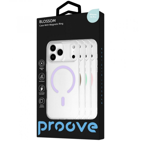 Чехол Proove Blossom Case with Magnetic Ring для iPhone 16 Pro Mint (PCBLIP16P009)