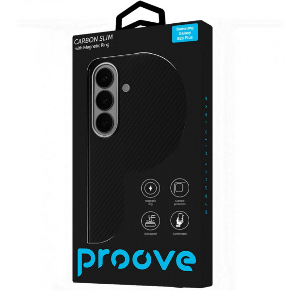 Чехол Proove Carbon Slim with Magnetic Ring для Samsung Galaxy S26 Plus Black (PCCSSGSP2602)