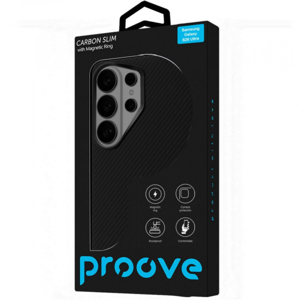 Чехол Proove Carbon Slim with Magnetic Ring для Samsung Galaxy S26 Ultra Black (PCCSSGSU2602)