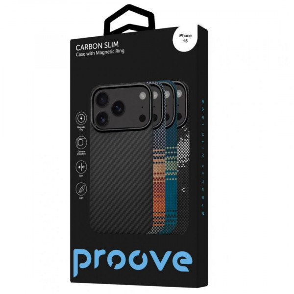 Чехол Proove Carbon Slim with Magnetic Ring для iPhone 15 Black (PCCSIP150060)