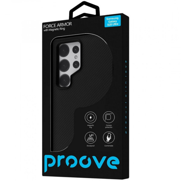 Чехол Proove Force Armor Case with Magnetic Ring для Samsung Galaxy S25 Ultra Black (PCFASGSU2502)