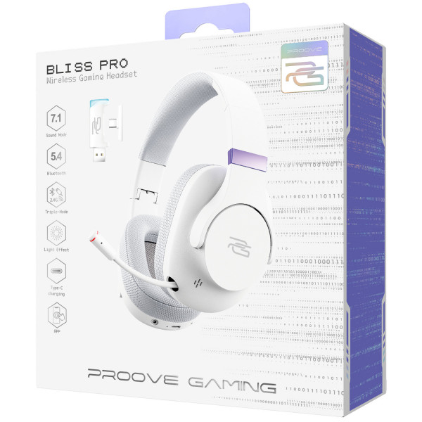 Бездротова ігрова гарнітура Proove Gaming Bliss Pro (APP) White (GHBLPPP10002)