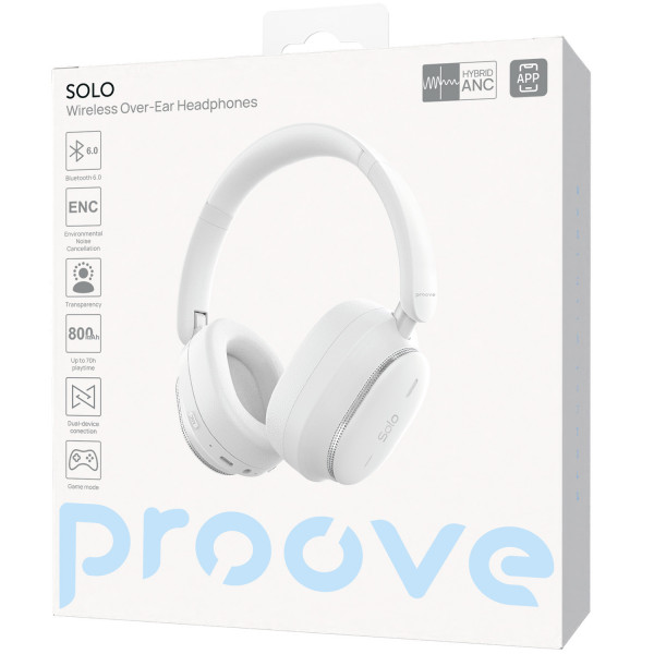 Бездротові навушники Proove Solo with ANC (APP) White (HPSL0001AP02)