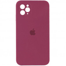 Силиконовая накладка Silicone Case Square iPhone 12 Pro Max Maroon