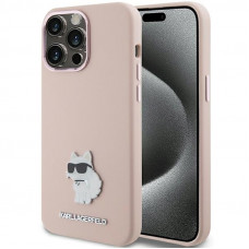 Чехол Karl Lagerfeld Silicone Choupette Metal Pin для iPhone 15 Pro Pink (KLHCP15LSMHCNPP)