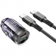 Автомобильное зарядное устройство Borofone BZ29A PD/QC 36W Type-C/Type-C Purple