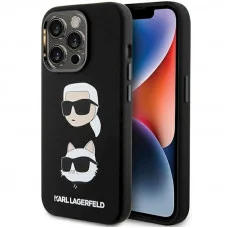 Чохол Karl Lagerfeld Silicone Karl & Choupette Head для iPhone 15 Pro Max Black (KLHCP15XSDHKCNK)
