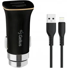 Автомобильное зарядное устройство Gelius Apollo 2USB 3.1A 15W+Lightning