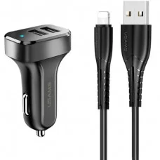 Автомобильное зарядное устройство Usams-NT U35 lightning 1M+ C13 2.USB