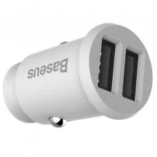 Автомобильное зарядное устройство Baseus Grain 3.1A 2USB White