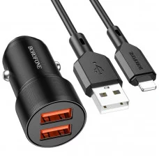 Автомобильное зарядное устройство Borofone BZ19 Lightning