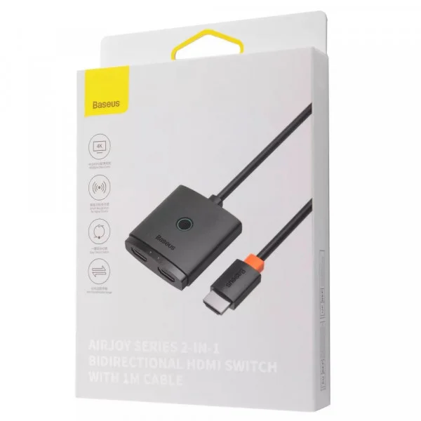 Type-C HUB Baseus AirJoy Series 2-in-1 Bidirectional HDMI Switch With Cable 1m Black