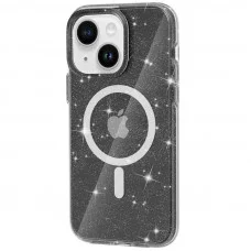 Чохол Galaxy Sparkle MagFit для iPhone 15 Black+Glitter